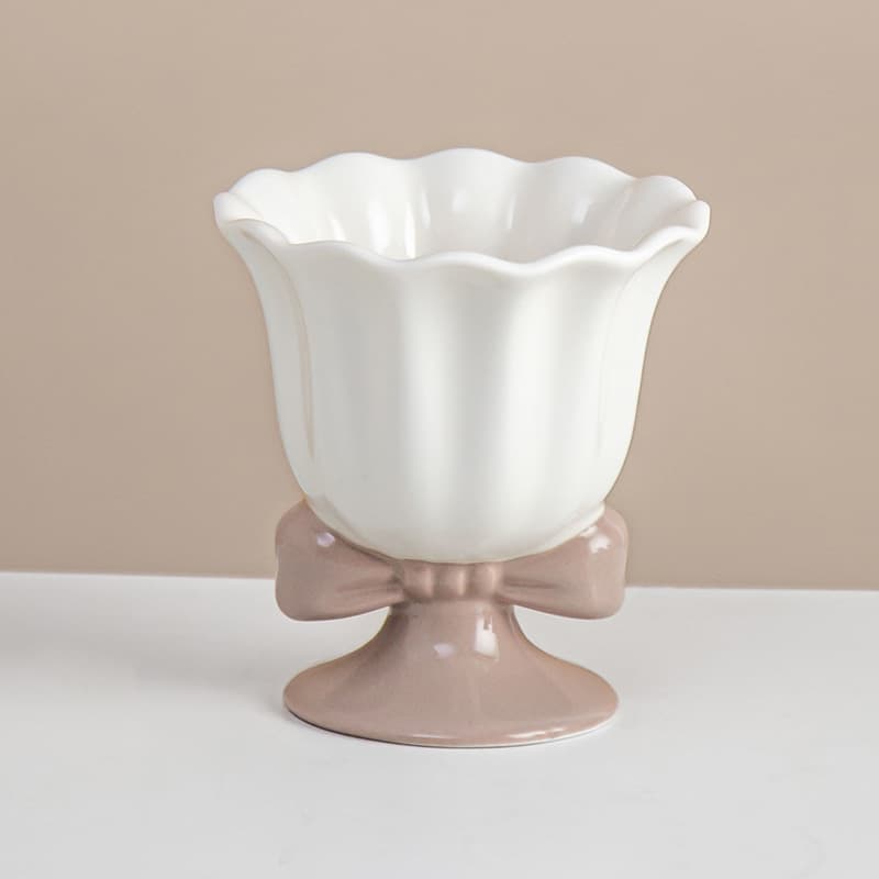 PaiYi Ins-Style Ice Cream Ball Cup Ceramic Yogurt Bowl Stemmed Dessert Bowl High-Appearance Ice Cream Cup Cross-Border Exclusive