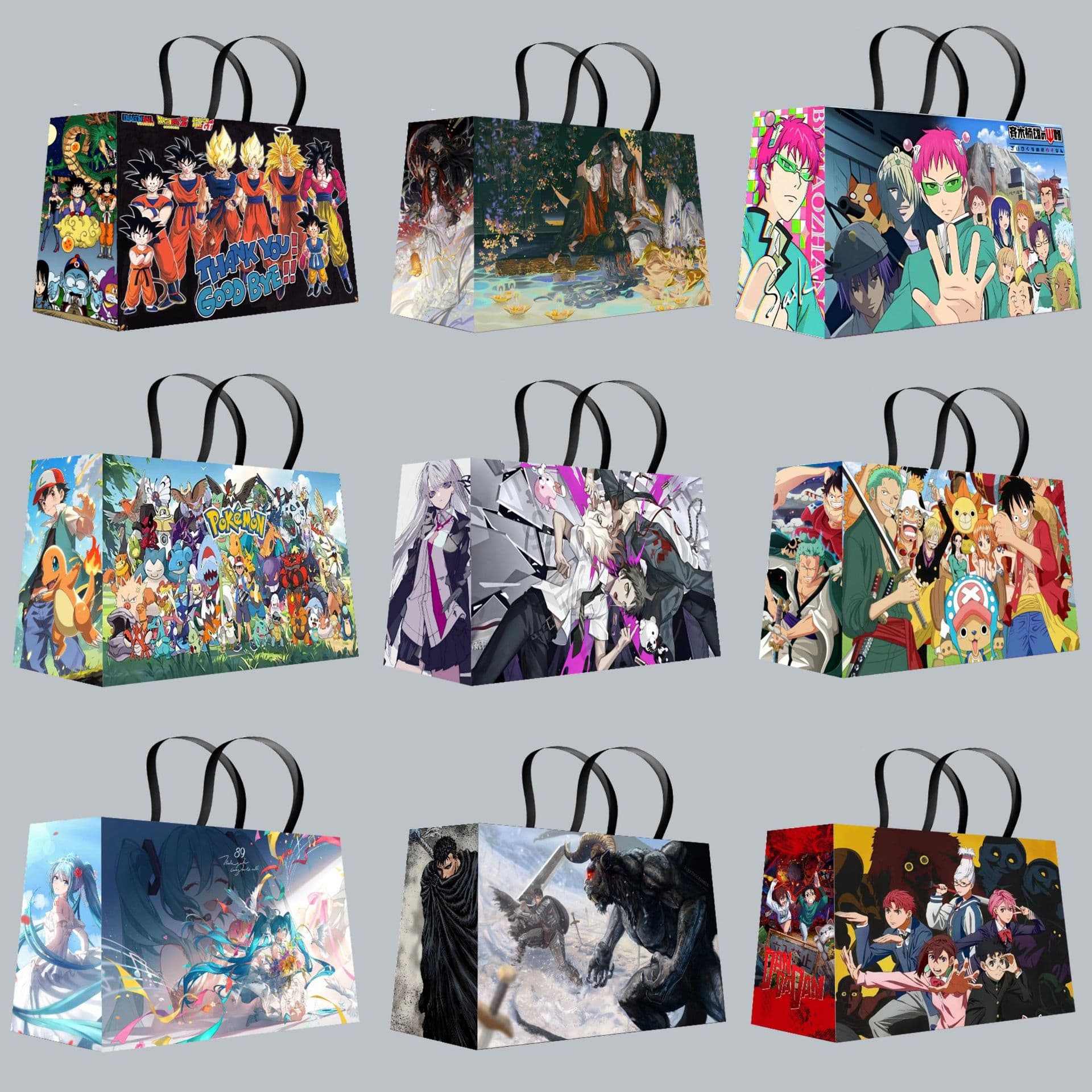 Large Anime Paper Bag, Secondary Dimension Merch, Jujutsu Kaisen, Demon Slayer, Sanrio, Cartoon Gift Bag for Comic Con Lucky Bag