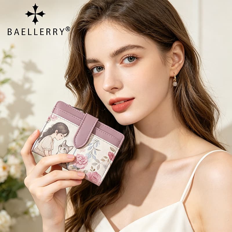New Wallet Women's PU Cartoon Multi-Function Card Holder Mini Wallet Women's Fashion Short Wallet Coin Purse