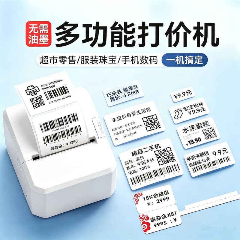 Label printer home commercial handheld small name sticker price sticker barcode label machine