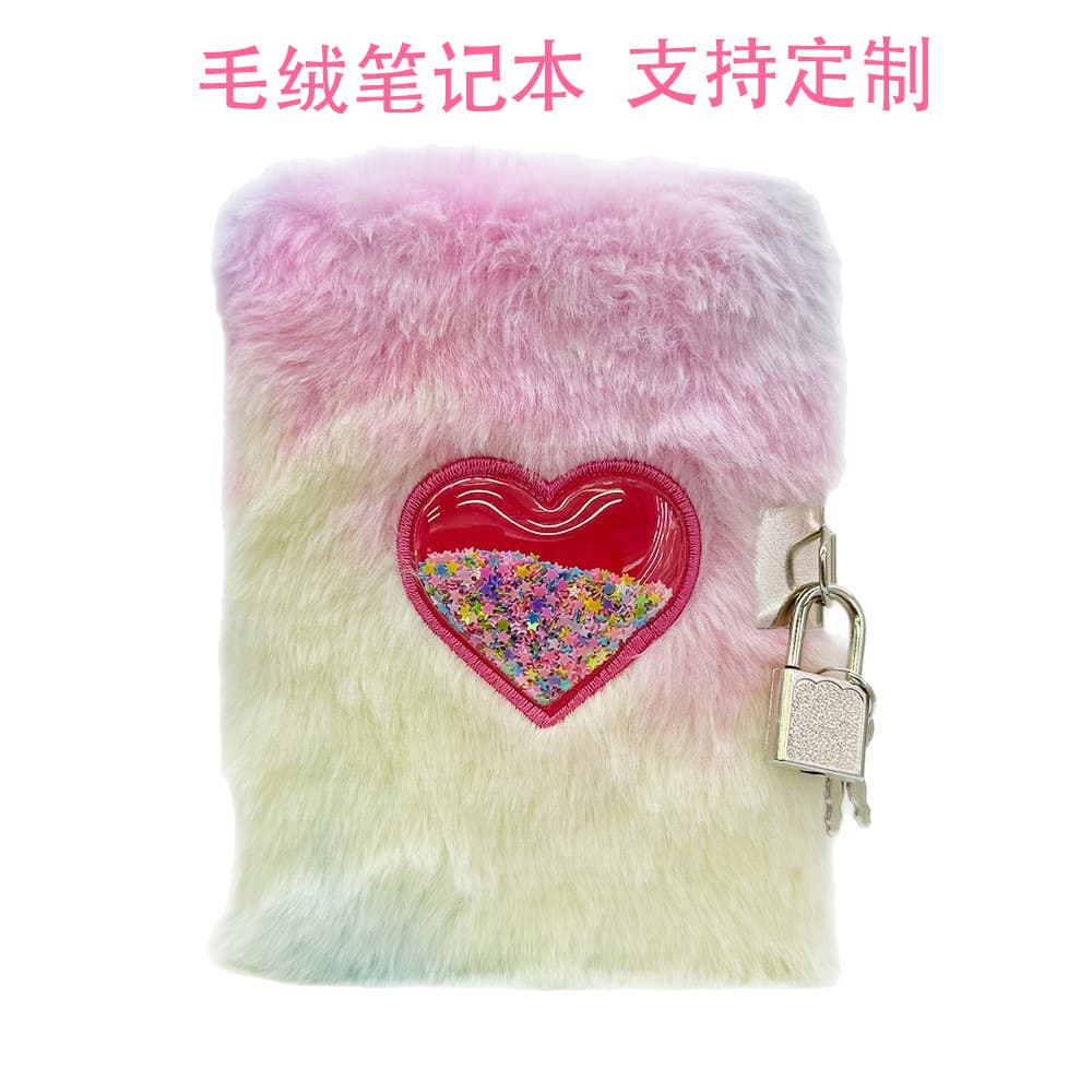 Professional Custom A6 Plush Notebook Cross-border Direct Supply Tie-dye Plush Notebook Student Diary Journal
