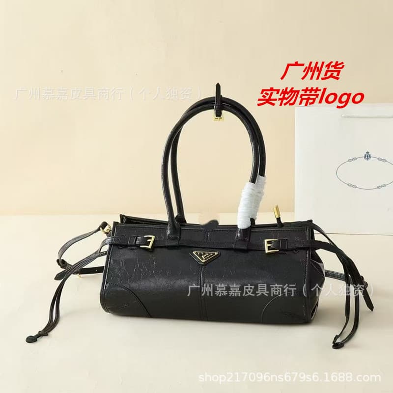 Foreign Trade Supply Bag with Logo for Women 2025 New Soft Handle Bag Oil Wax Leather Bonnie Genuine Leather Handbag