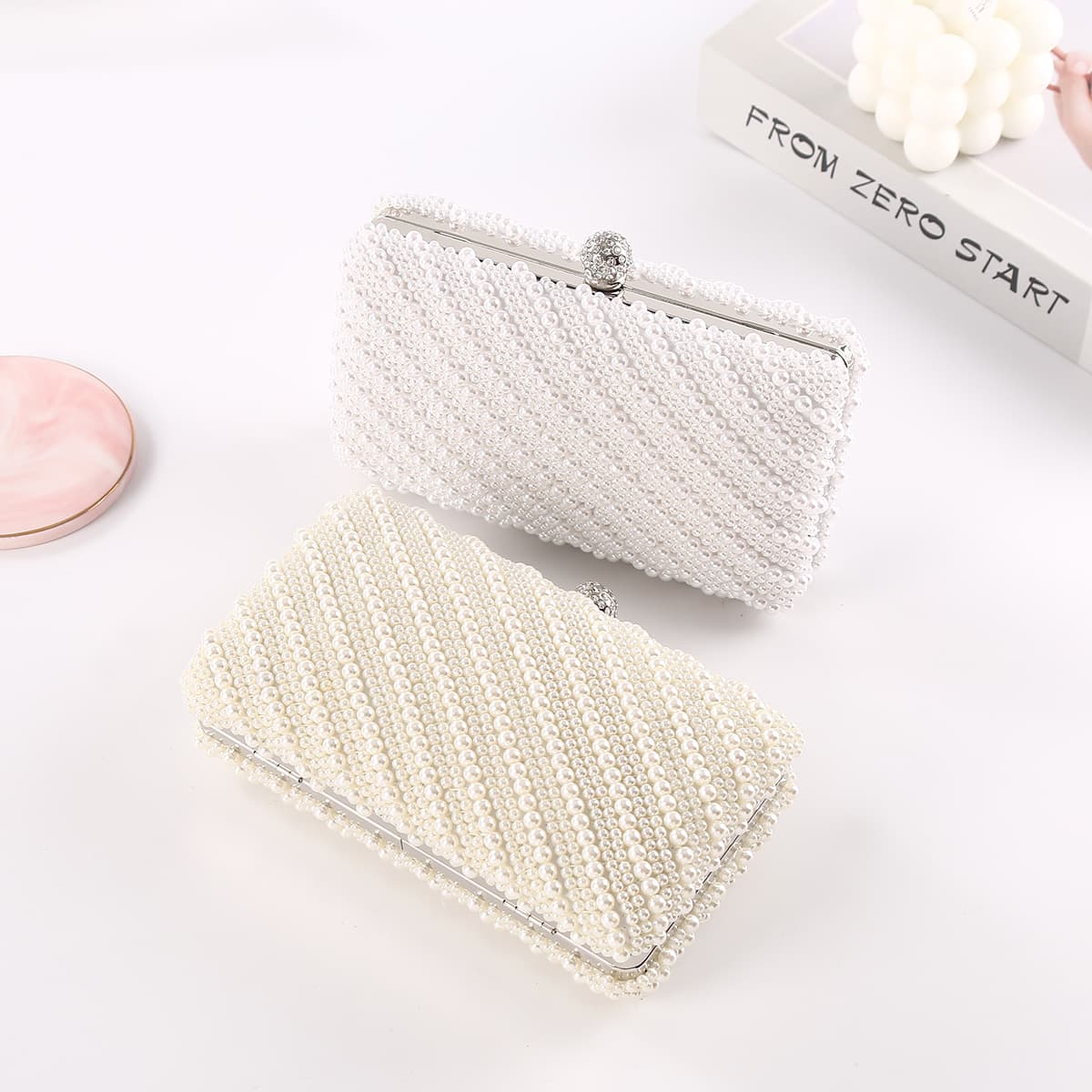 New Cross-border Pearl Evening Clutch Bag Banquet Bag Dress Bag Versatile Crossbody Celebrity Handbag for Women
