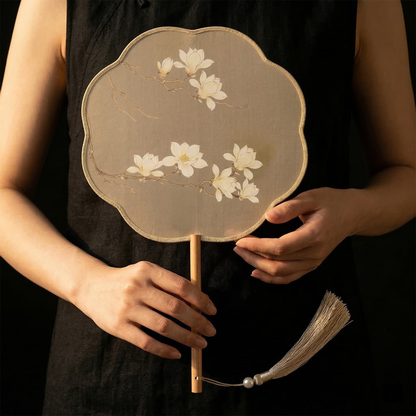 Tuanfan Chinese style dance Hanfu photo props cheongsam fan costume handheld fan summer portable Dragon Boat Festival Tuanfan