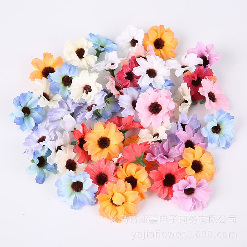 Forest-style Simulated Daisy Small Sun Fake Flower Chrysanthemum Wreath Clip-on Accessory Wedding Flower Decoration