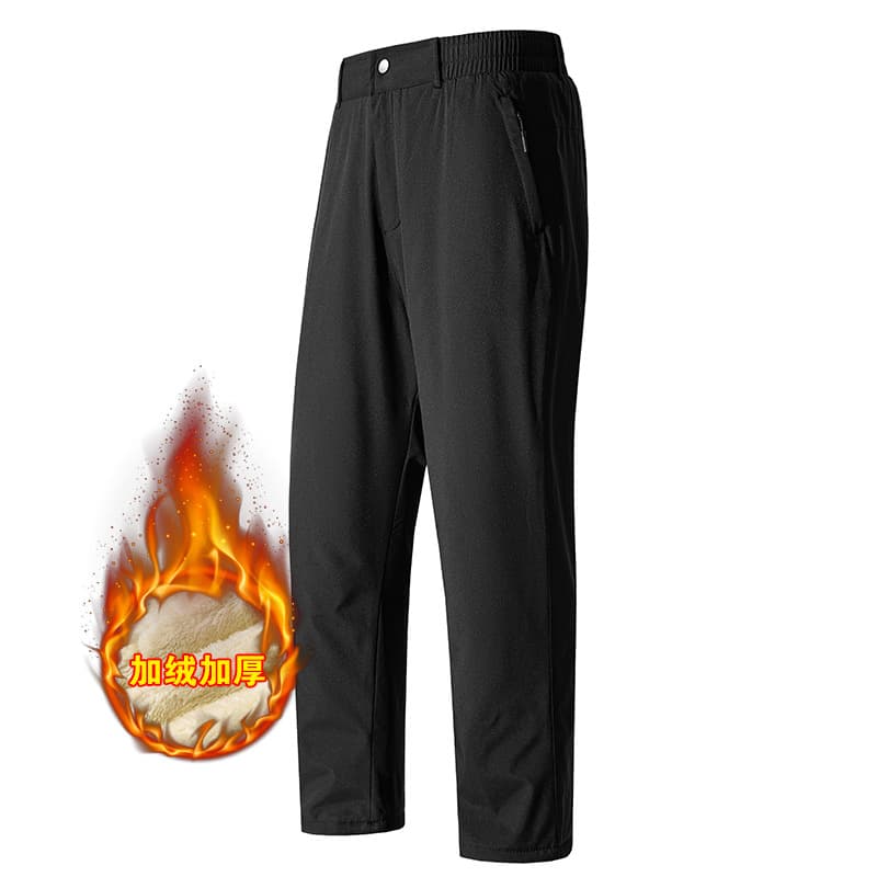 Lamb fleece pants for men, plus velvet and thickened, winter warm, windproof and cold-proof middle-aged and elderly dad's pants, graphene thermal storage cotton pants