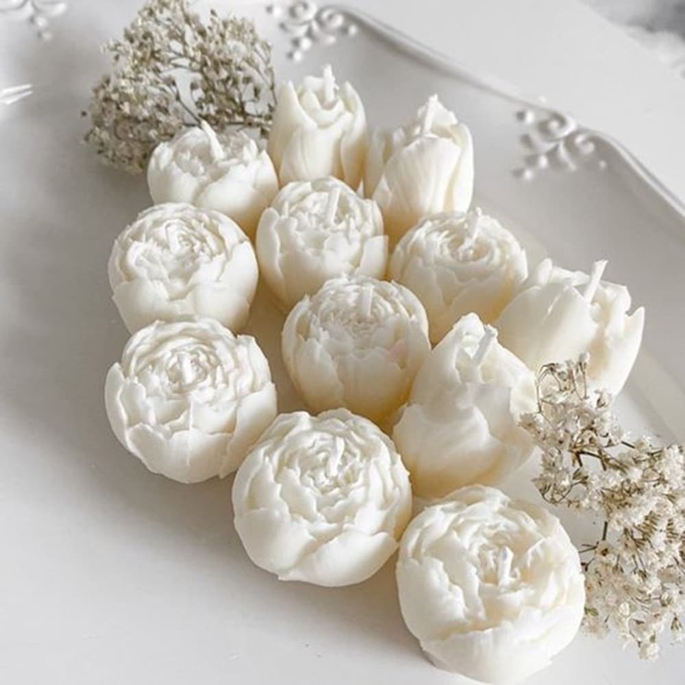 Valentine's Day Flower Aromatherapy Candle Silicone Mould Petal Resin Stones Home Decoration Art Decoration