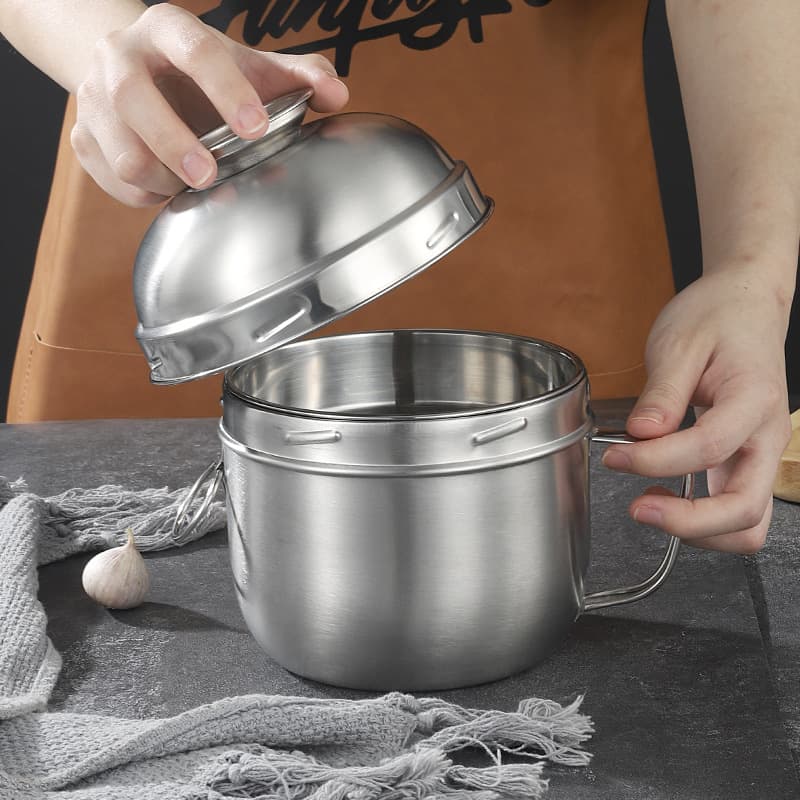 304 stainless steel thickened fast food cup screw mouth lunch box student lunch box office worker canteen with rice instant noodle bowl