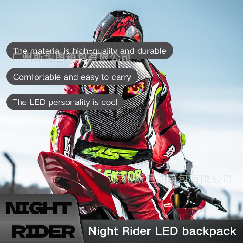 Iron Man Cycling Motorcycle Luminous Backpack LED Eyes Motorcycle Backpack Men's Hard Shell Cool Waterproof Helmet Bag