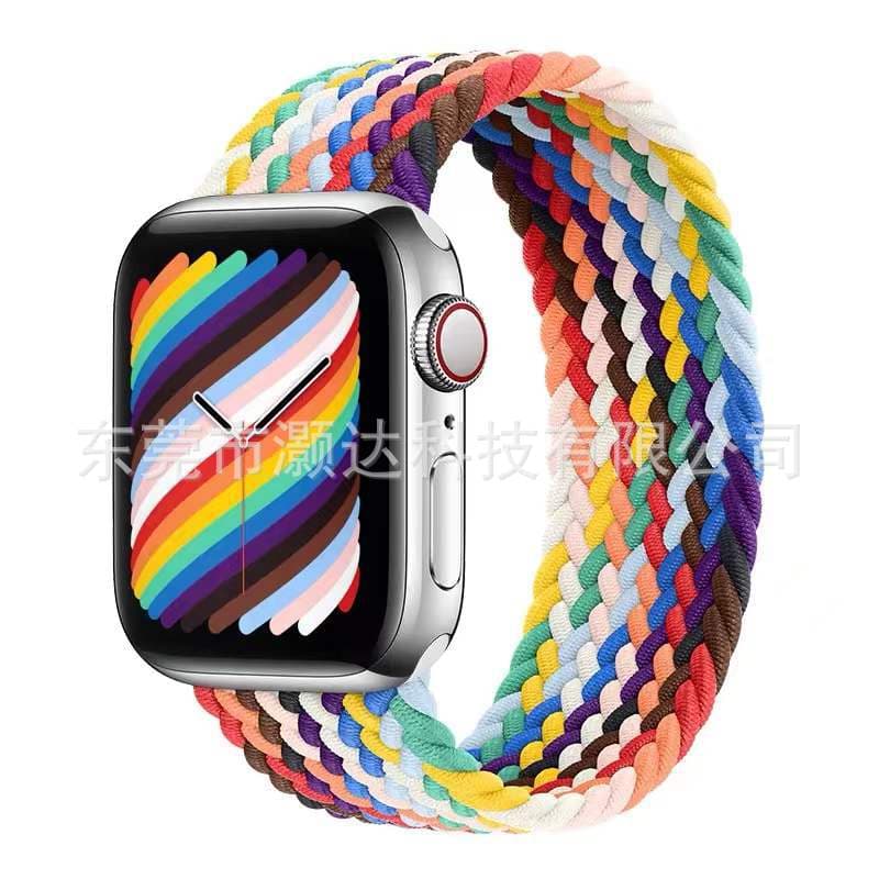Woven Rainbow Single Loop Sport Band for iWatch Apple Smart Watch