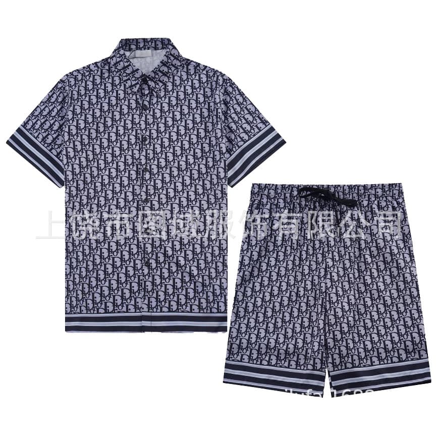 Dijia Full Print Short Sleeve Shirt Set Premium Fabric Casual Shorts Shirt Sport Unisex Cross-border Set