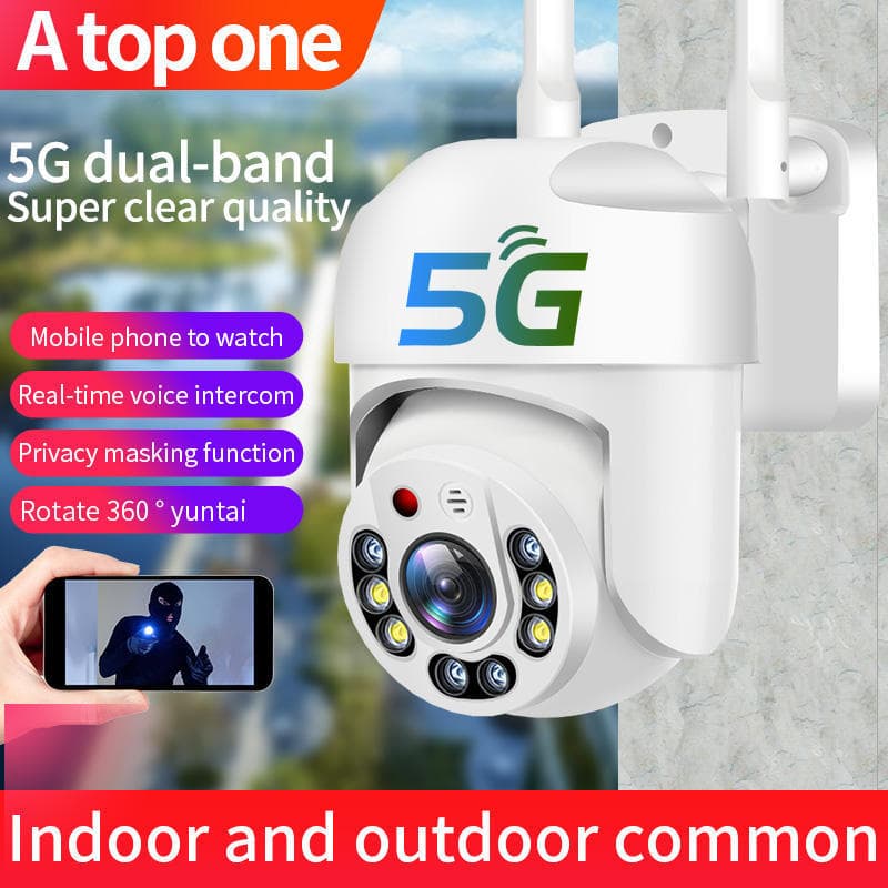 Wireless PTZ Security Camera, HD Outdoor Smart Network WiFi Home Surveillance Camera