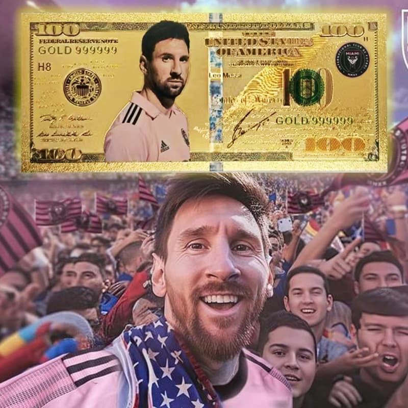 Ronaldo Messi Neymar Mbappe star commemorative banknotes gold foil banknotes football peripheral souvenirs