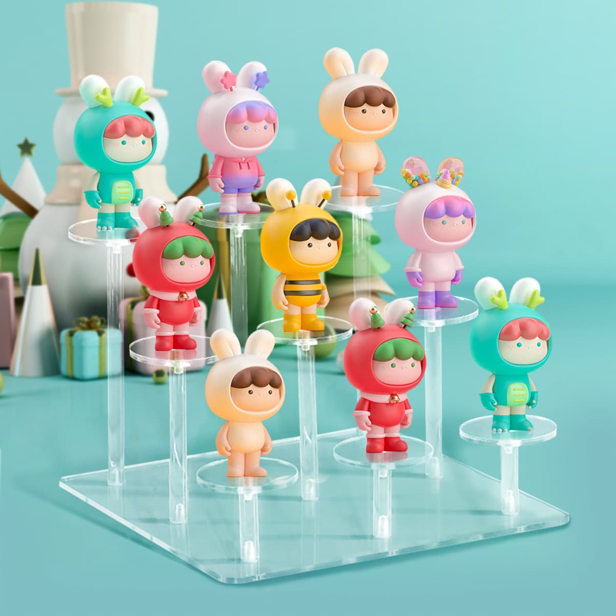Acrylic Display Stand Transparent Shelves Multi-layer Figure Blind Box Perfume Display Step Bubble Mart Storage Rack