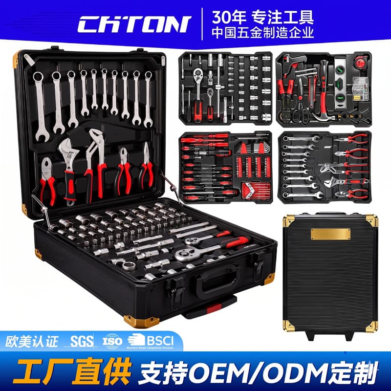 399-piece tool box set, lever-type multi-function tool cart, auto repair tool set, home repair hardware