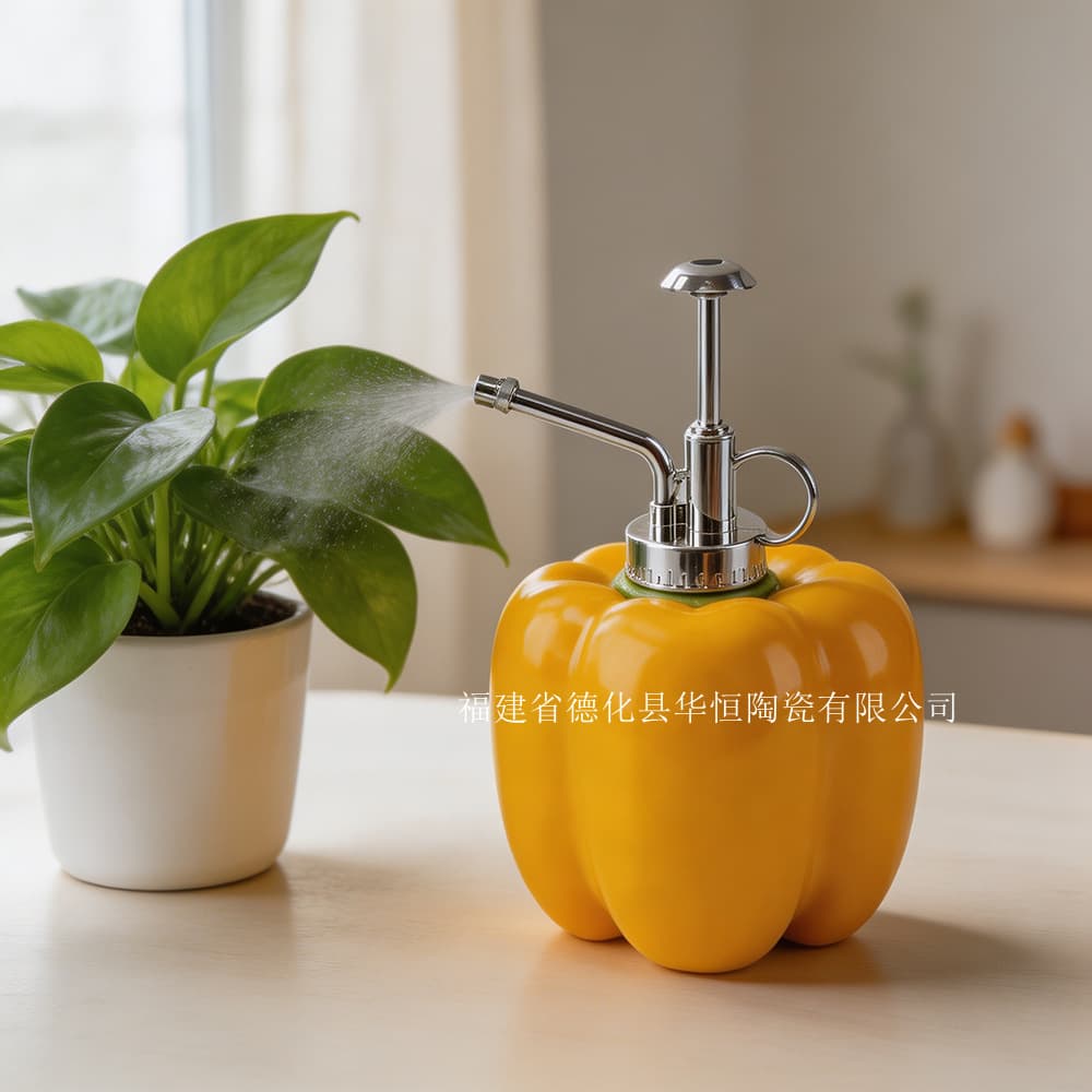 Export Bell Pepper Shaped Ceramic Spray Bottle Household Plant Waterer Cross-border Hot Selling Gardening Gift