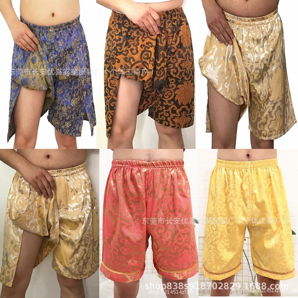 Sauna Shorts for Men and Women, Bathing Pants, Spa Shorts, Massage Pants, Slit Design, Wholesale