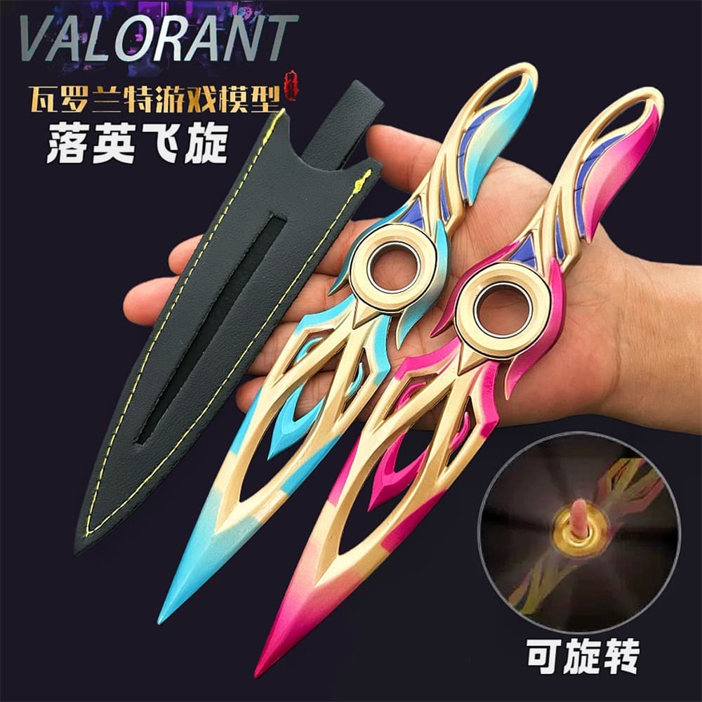 Valorant Peripheral Weapon Model Falling Petals Spinning Kunai Model Craft Ornament Game Toy Gift