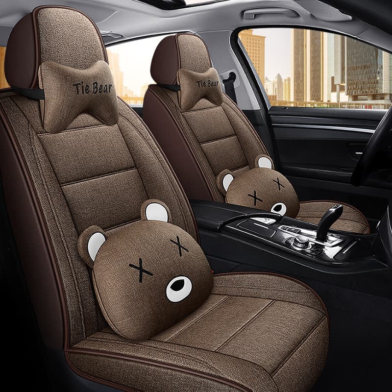 All-Season Car Seat Covers for Honda CRV, Civic X, XR-V Full Wrap Leather and Linen Seat Covers New Style