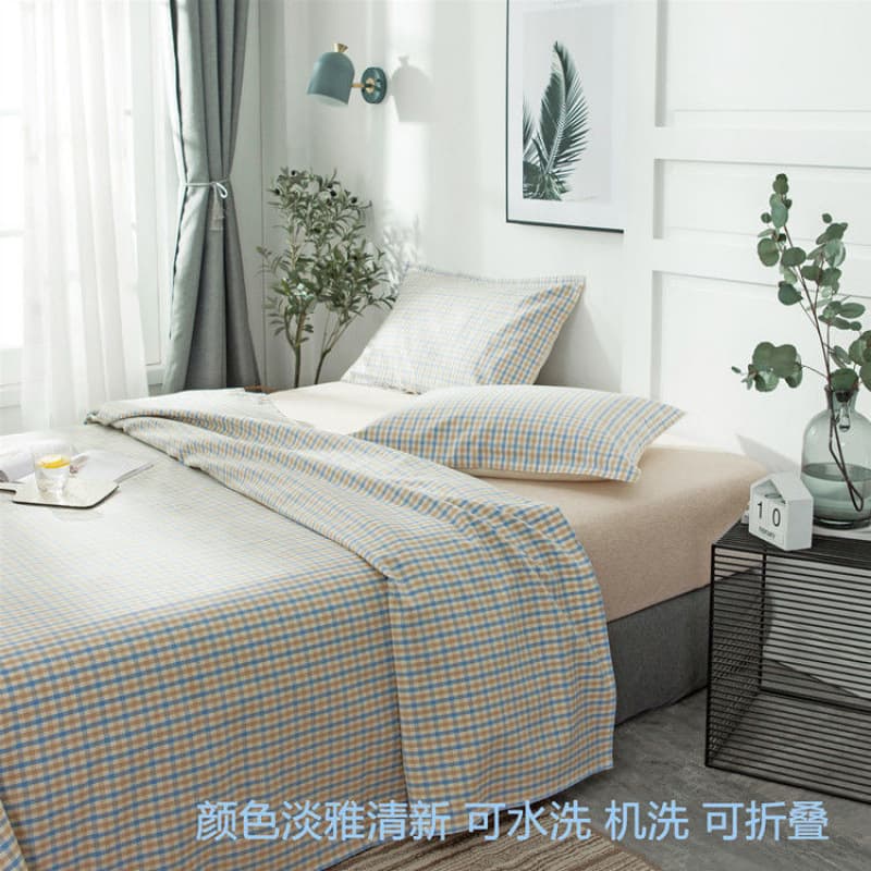 Three-piece linen cooling mat set, pure linen baby mat, double bed sheet, simple design, ice silk, 1.8m bed, breathable and cool.