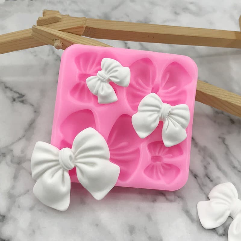 DIY bow fondant silicone mold ultra light clay mold chocolate mold baking cake decoration mold