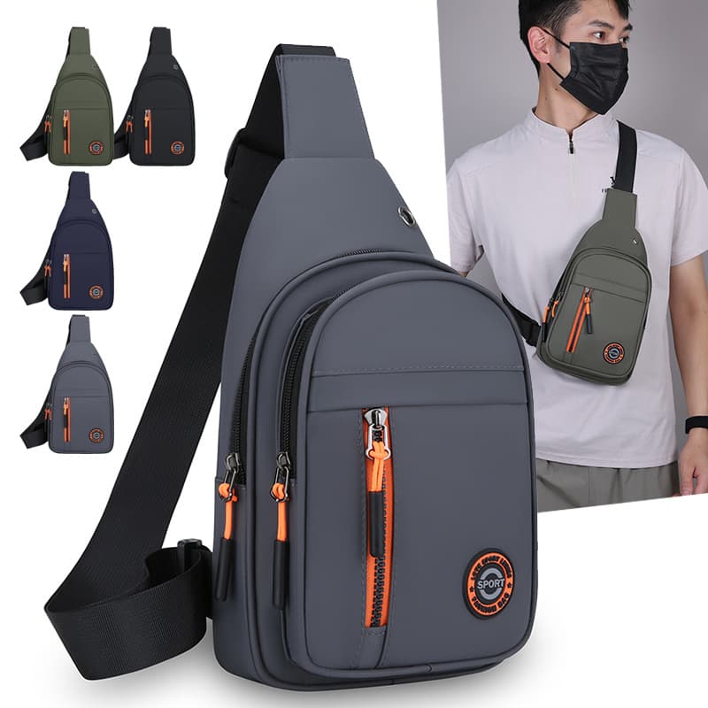 Cross-border popular men's chest bag, multi-functional waterproof crossbody bag, outdoor sports and leisure shoulder bag, fashionable and trendy men