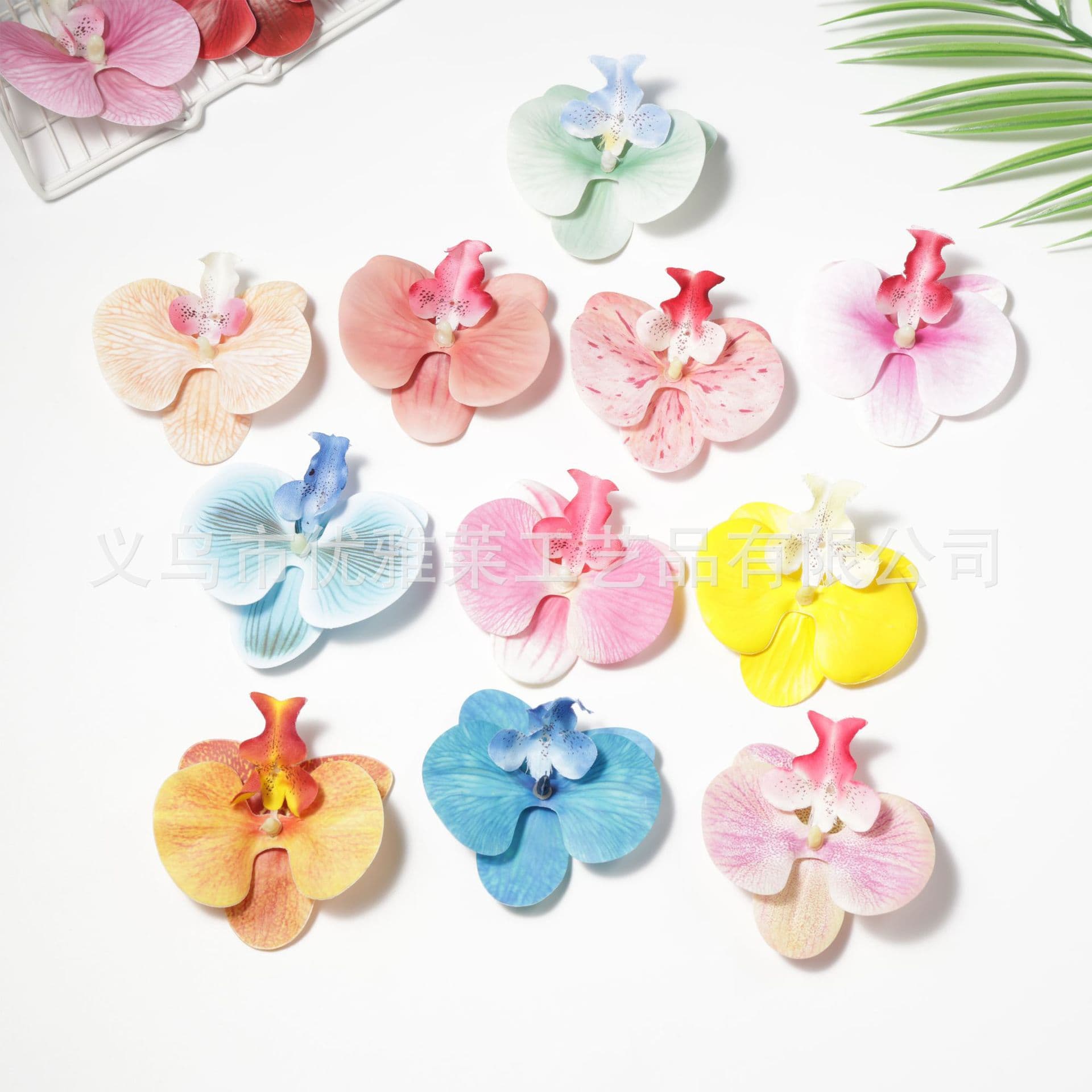 Phalaenopsis Flower Head Artificial Flower Wall Accessories Flower Material DIY Handmade Wedding Decoration Flower Petals Hairpin Headdress Material