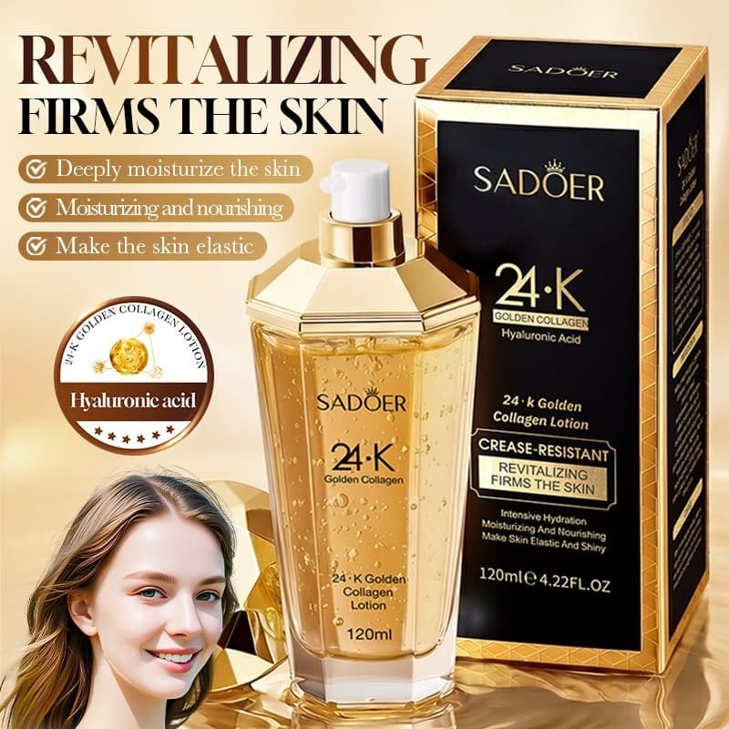 SADOER 24K Gold Collagen Lotion Moisturizing Hydrating Emulsion Lightweight Nourishing Body Lotion for Cross-border Trade