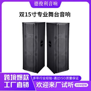 Dual 15-inch Professional Stage KTV Speaker for Outdoor Performances, Audio Equipment, Home Square Dance, Wooden Speaker