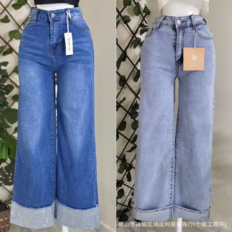 Boyfriend jeans women's jeans wide leg pants ready wholesale available cargo jeans