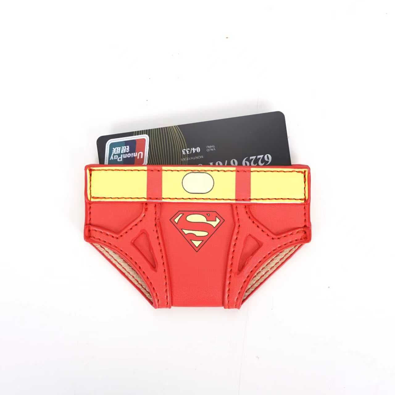 Novelty Underwear Card Holder, Superhero Briefs Card Wallet, Original Playful Card Case, Unisex Coin Card Clip
