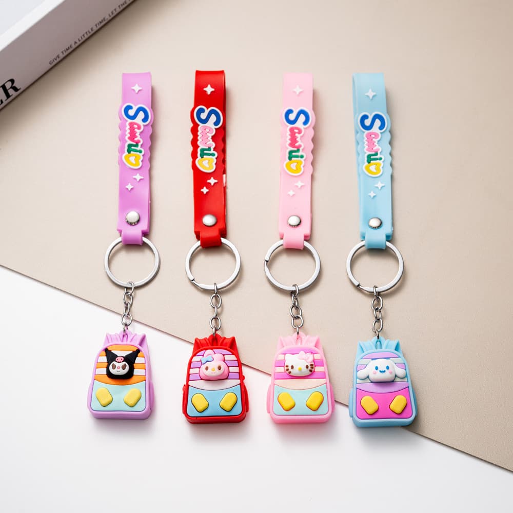 Cartoon Backpack Sanrio Keychain Kuromi Pendant Hello Kitty Cinnamoroll Bag Charm E-commerce Gift Wholesale