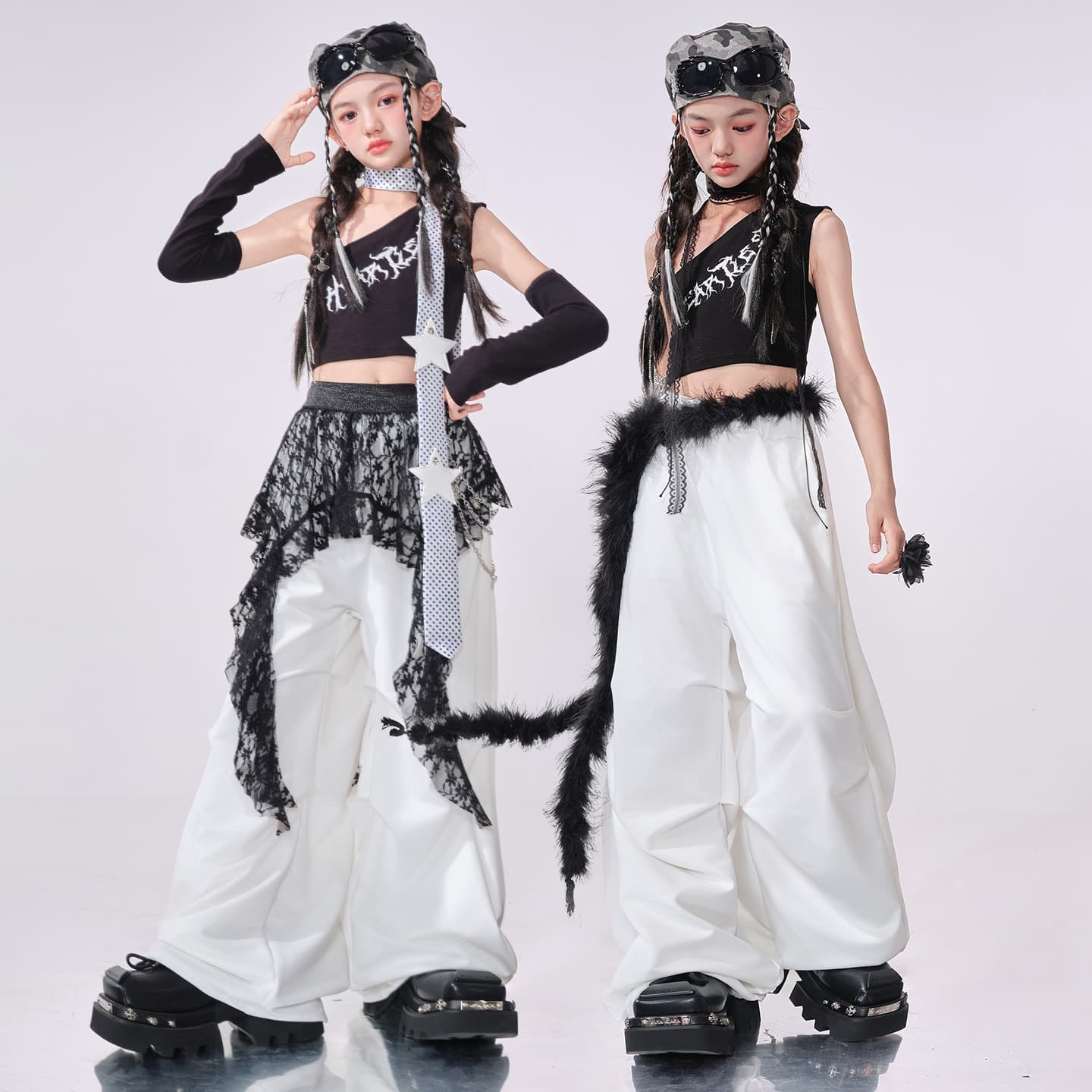 Jazz Dance Girls Outfit Trendy Cool Girl Fashion Set Kids Performance Street Dance Girl Group Children's Runway Performance Costume