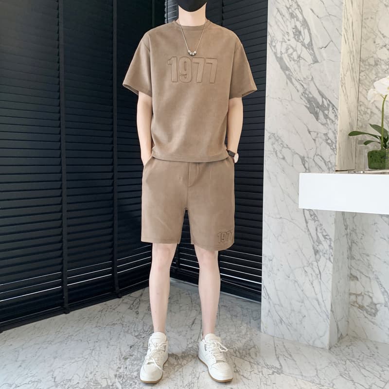 Summer Casual Sports Shorts Set Men's Trendy Short Sleeve T-Shirt 2024 New Men's Matching Set Cool Style
