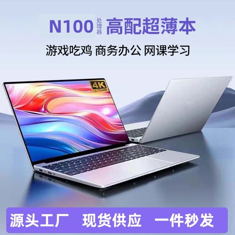 Factory Hot New 15.6 Inch N100 Laptop Portable Thin Business Office Gaming Wholesale