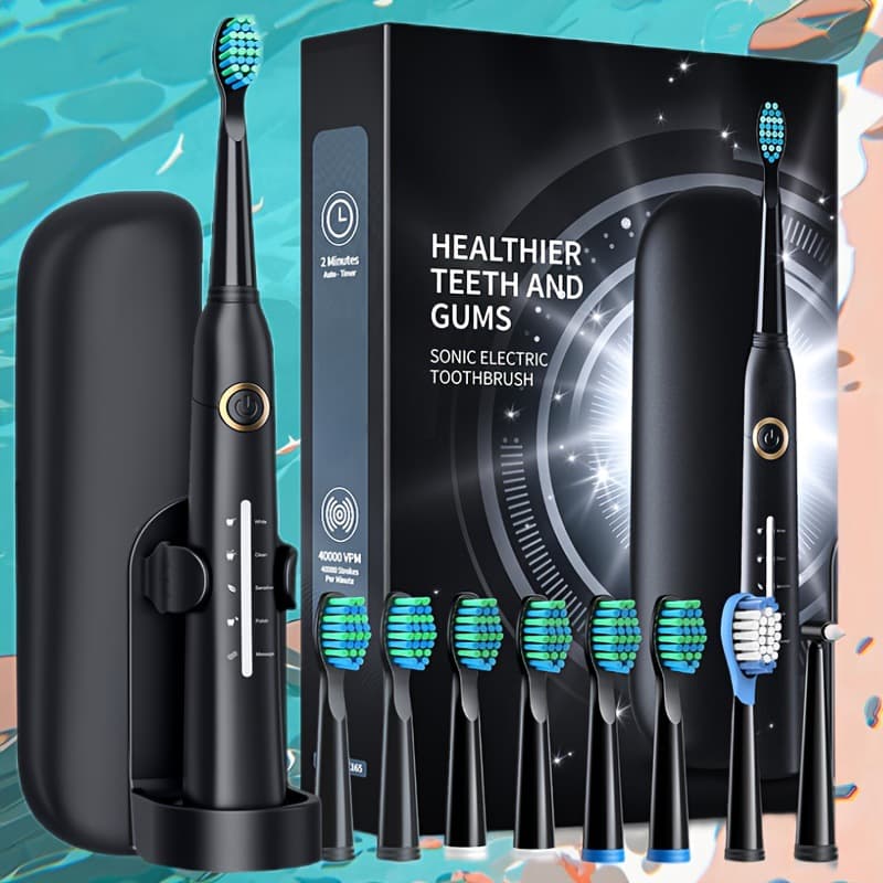 2025 New Cross-border Deep Cleaning Electric Adult Toothbrush (Includes 8 Brush Heads)