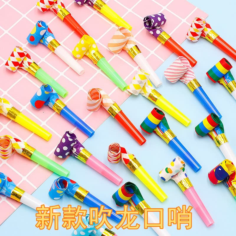 Large Blow-out Tongue Whistle, Children's Birthday Party Supplies, Creative Blow Tongue Roll, Cheerleading Kindergarten Small Toy