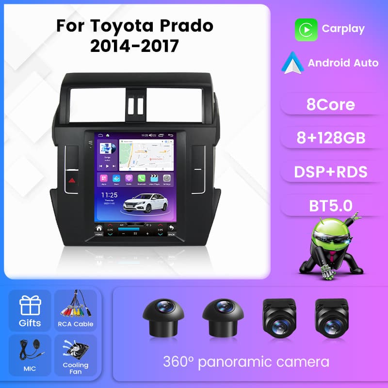 Vertical Screen Android Navigation for Toyota Land Cruiser Prado 150