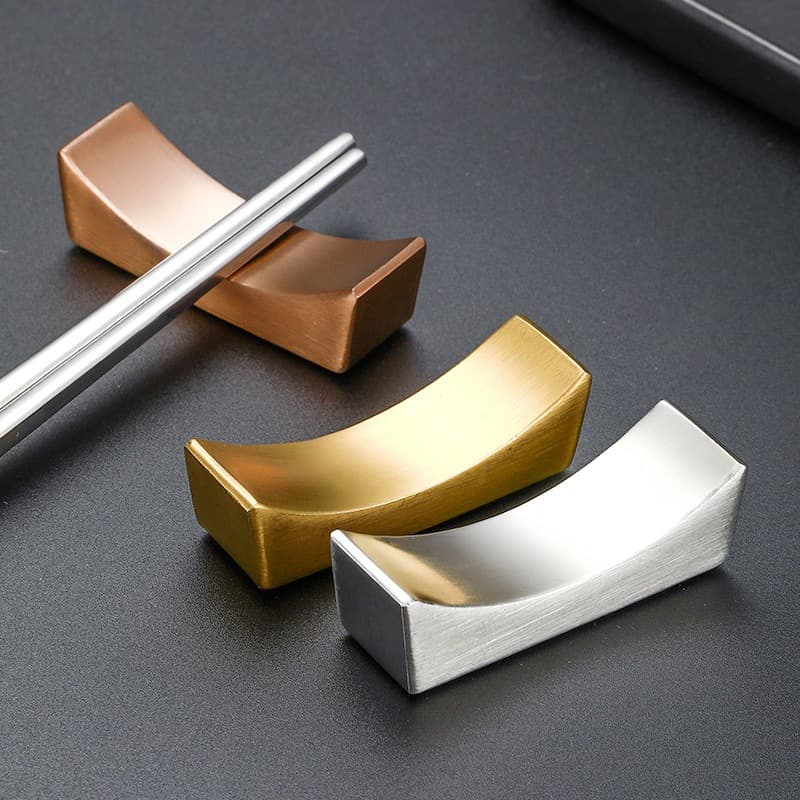 Premium Minimalist Japanese 304 Stainless Steel Ingot-shaped Chopstick Rest for Restaurants/Hotels