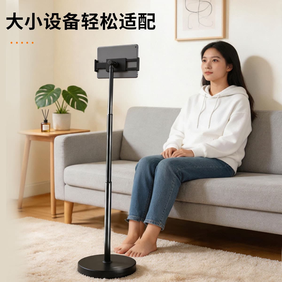 New floor-standing mobile phone stand mobile phone live broadcast photography stand tablet photo recording video overhead shot retractable stand