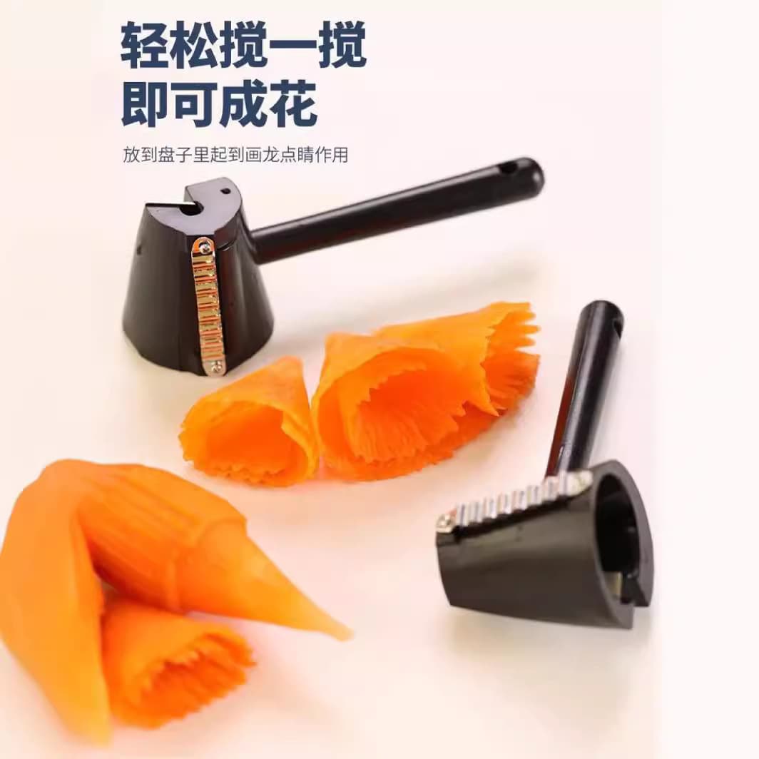 Multi-functional salad roll maker, cucumber and carrot carving and rolling tool, spiral flower grater and slicer for creative shapes.