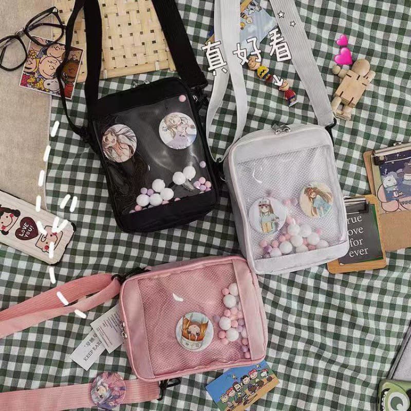 2020 Winter New Japanese Style Small Shoulder Bag Women's Bag Fashionable Versatile Two-Dimensional Cute Bag Transparent Bag