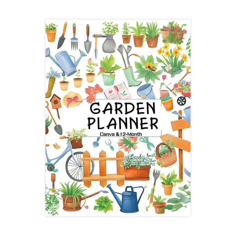 Cross-border New Product 12-Month Watercolor Garden Planner Notebook Spiral Bound