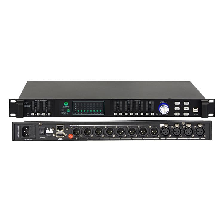 LE448 4-In 8-Out Audio Processor Professional Digital Audio Processor for Amplifier Sound System Stage Performance