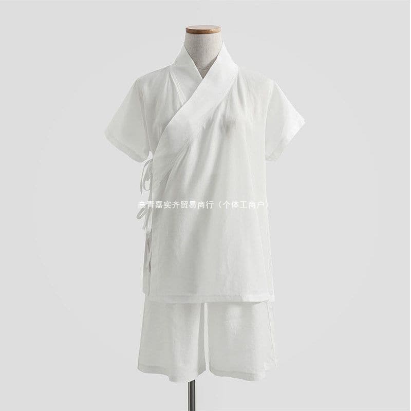 Ancient Hanfu with cross-collar Ming Dynasty style, inner garment and trousers, waist-length horse-face skirt, base layer, inner lining, wide-leg trousers, nightgown