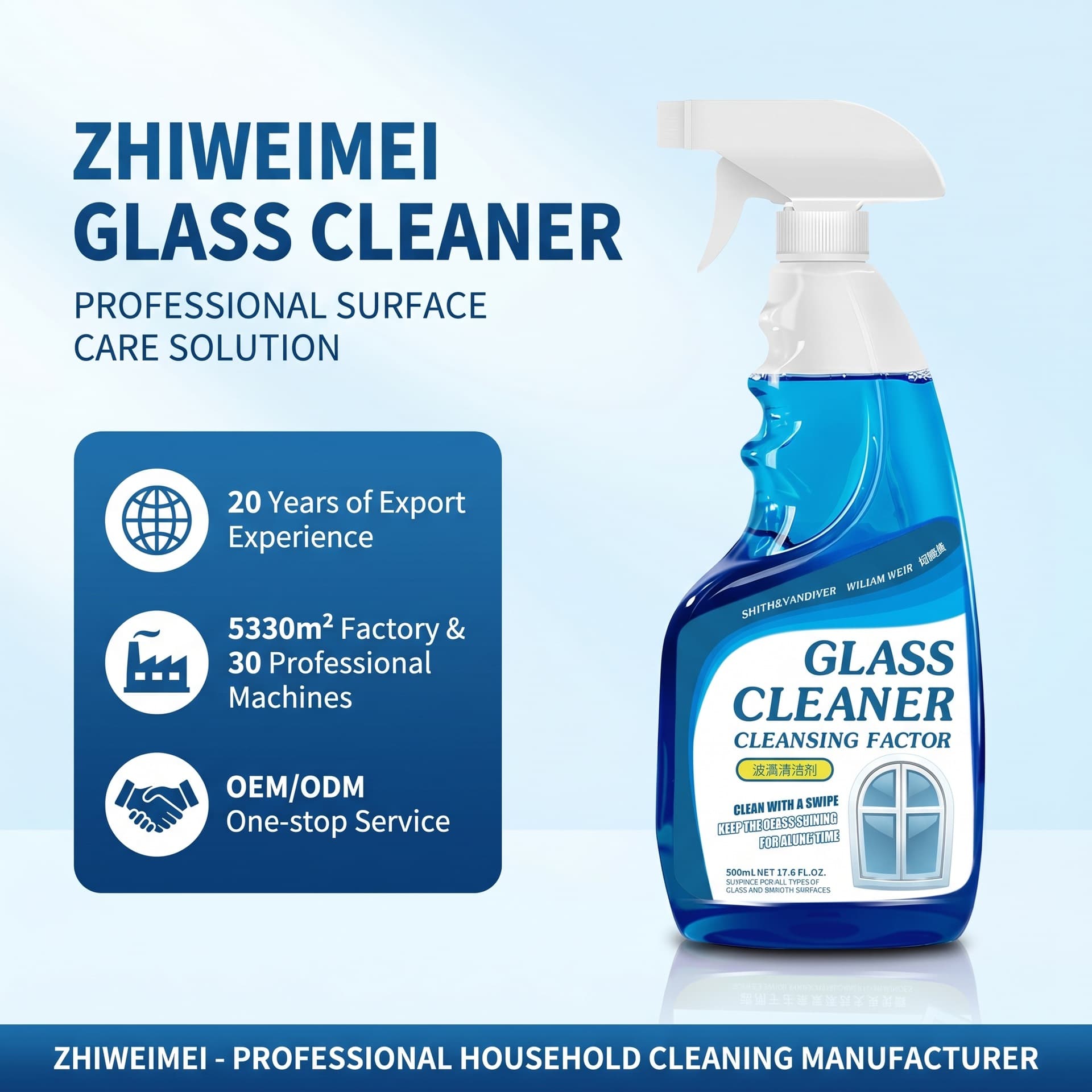 [Cross-Border Exclusive] Multi-Purpose Glass Cleaner for Home and Car Window Wash