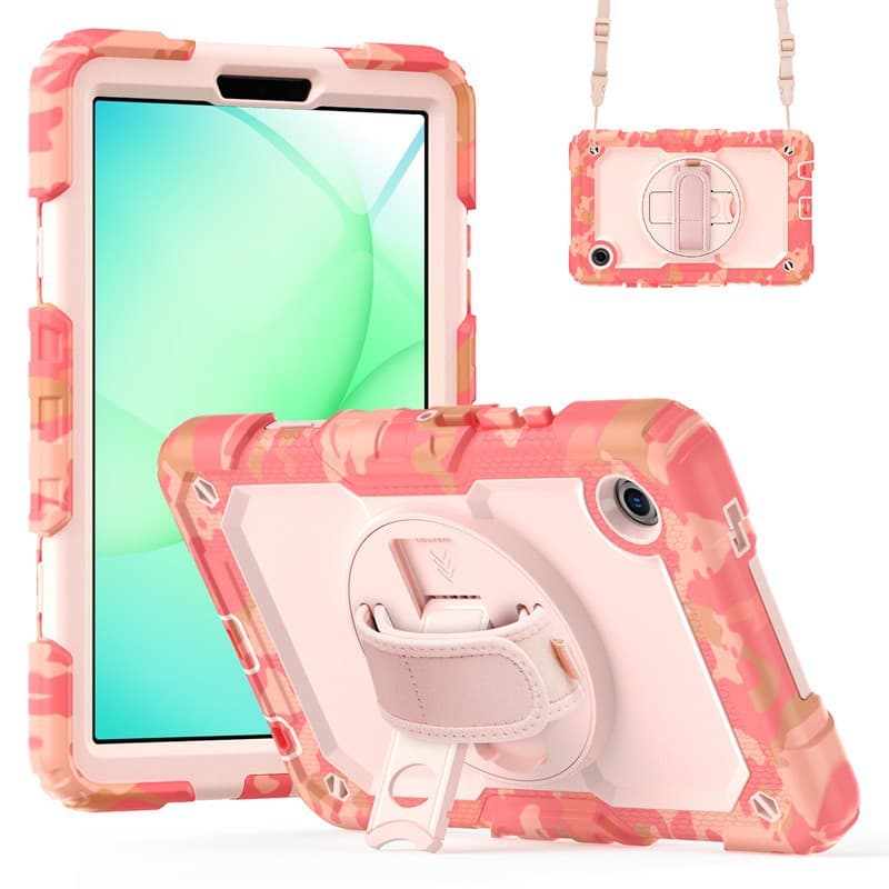 Cross-border applicable Samsung Tab A11 8.7 Inch Apple camouflage anti-fall bracket tablet protective case A9 set