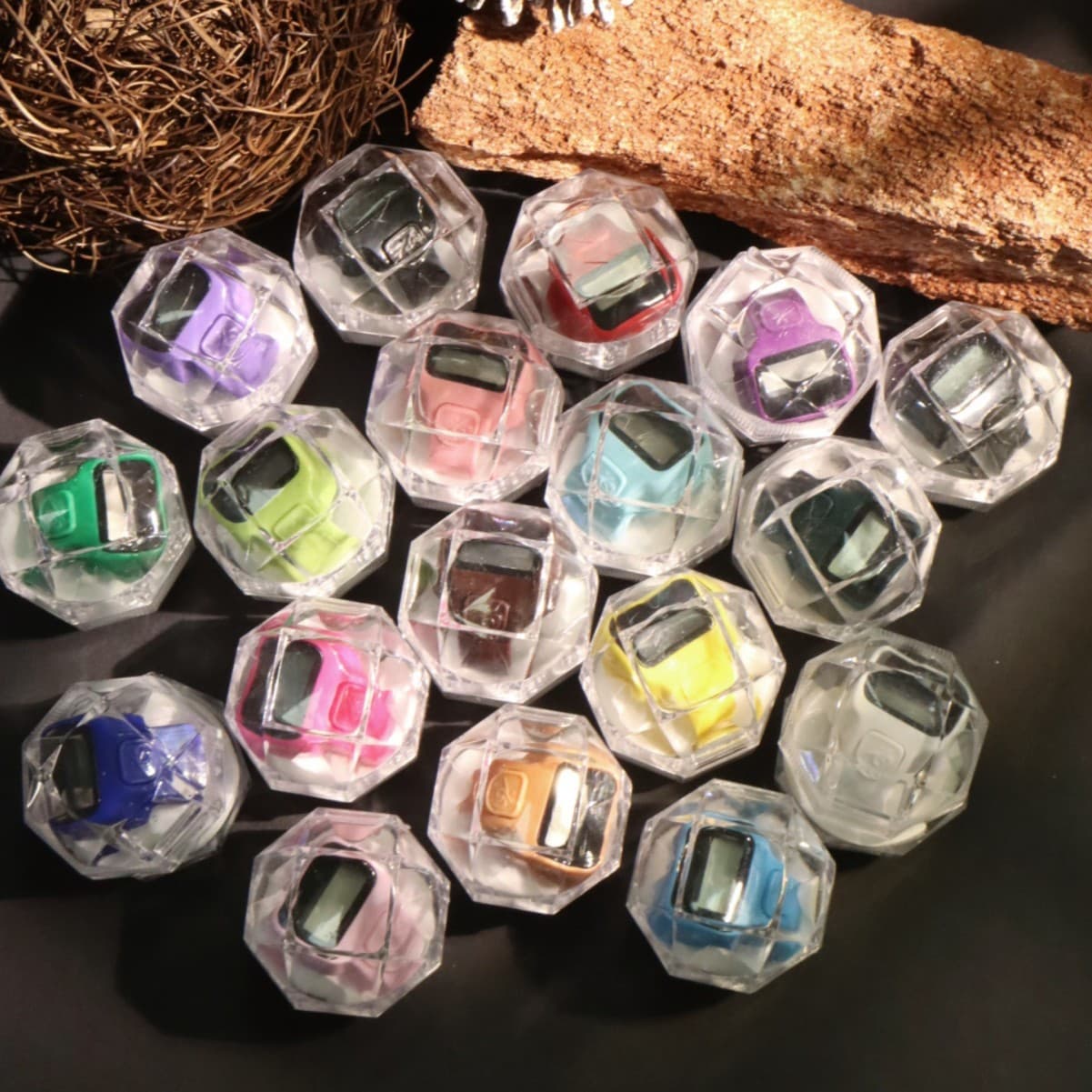 Mini Ring-Style Counter Flip-Top Transparent Crystal Case People Flow Counter Item Counter