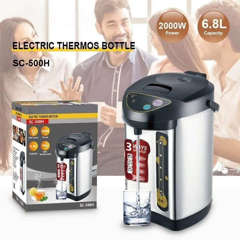 Electric Kettle 6.8L Stainless Steel Electric Hot Water Bottle Thermos Fast Boil