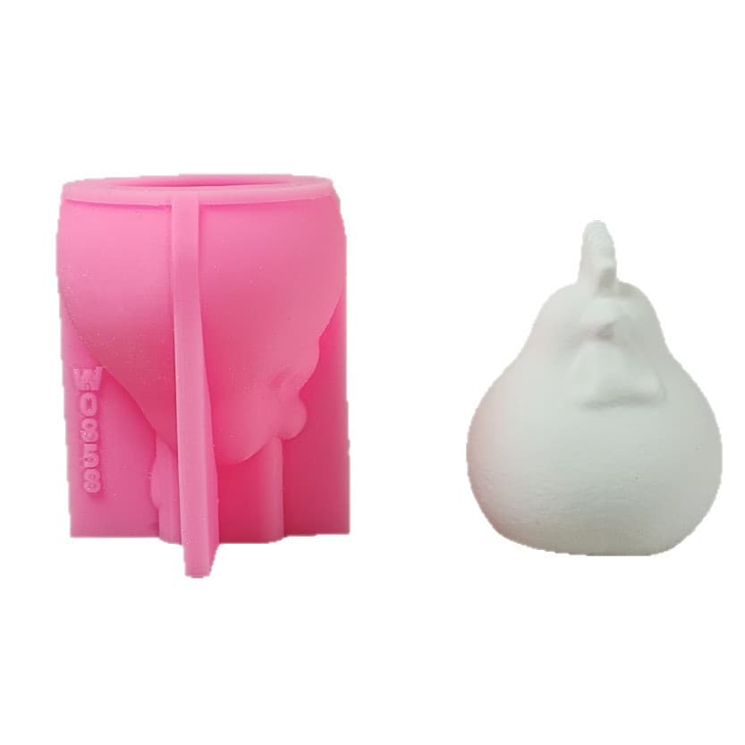 Chicken Ornament Mold for DIY Plaster Candles, Plaster Ornament Candle Holder Silicone Mold W0858